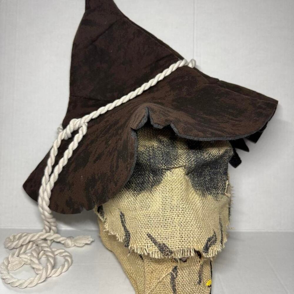 Scarecrow with rope and burlap